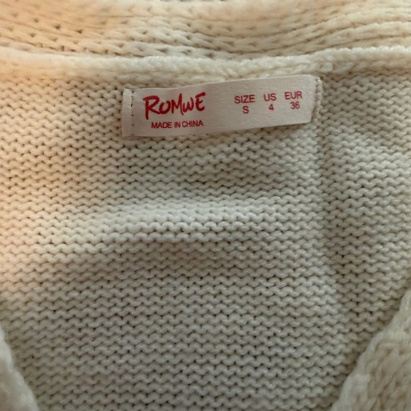 ROMWE Cream Cardigan with Cherry Embroidery - Picture 2 of 3